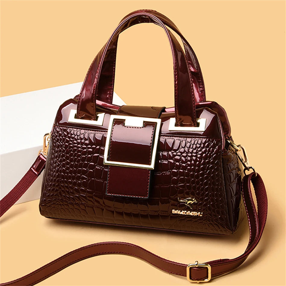 2-Layer Large Capacity Tote Bag – Luxury Designer Crocodile Pattern Handbag for Women MODIVA