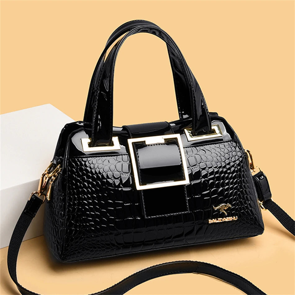 2-Layer Large Capacity Tote Bag – Luxury Designer Crocodile Pattern Handbag for Women MODIVA