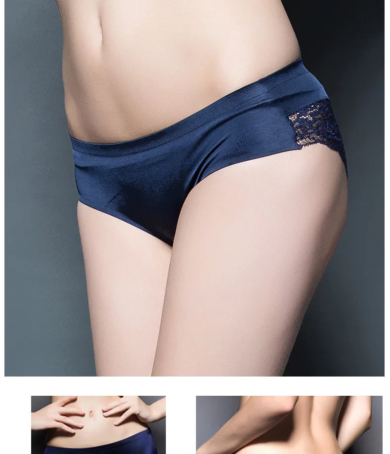 TEXIWAS 4-Pack Women’s Seamless Lace Panties – Cotton Crotch Briefs, Soft & Sexy Underwear Set