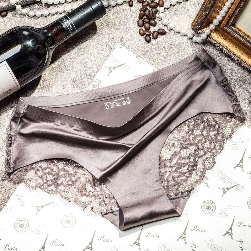 TEXIWAS 4-Pack Women’s Seamless Lace Panties – Cotton Crotch Briefs, Soft & Sexy Underwear Set