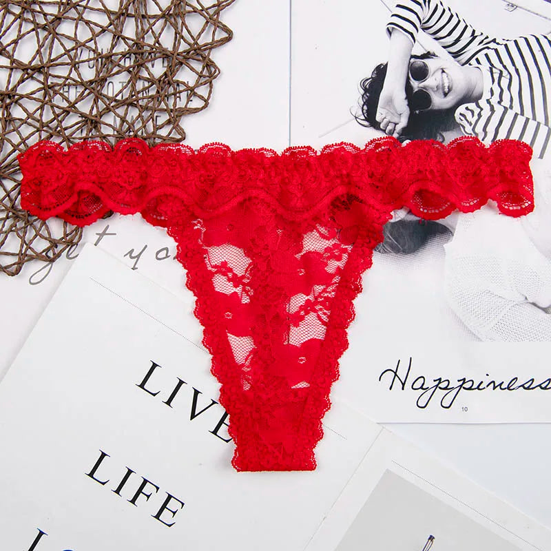 RUMILA Cotton & Lace Women’s Panties – Low Waist Soft Briefs & Thongs with Bow Detail