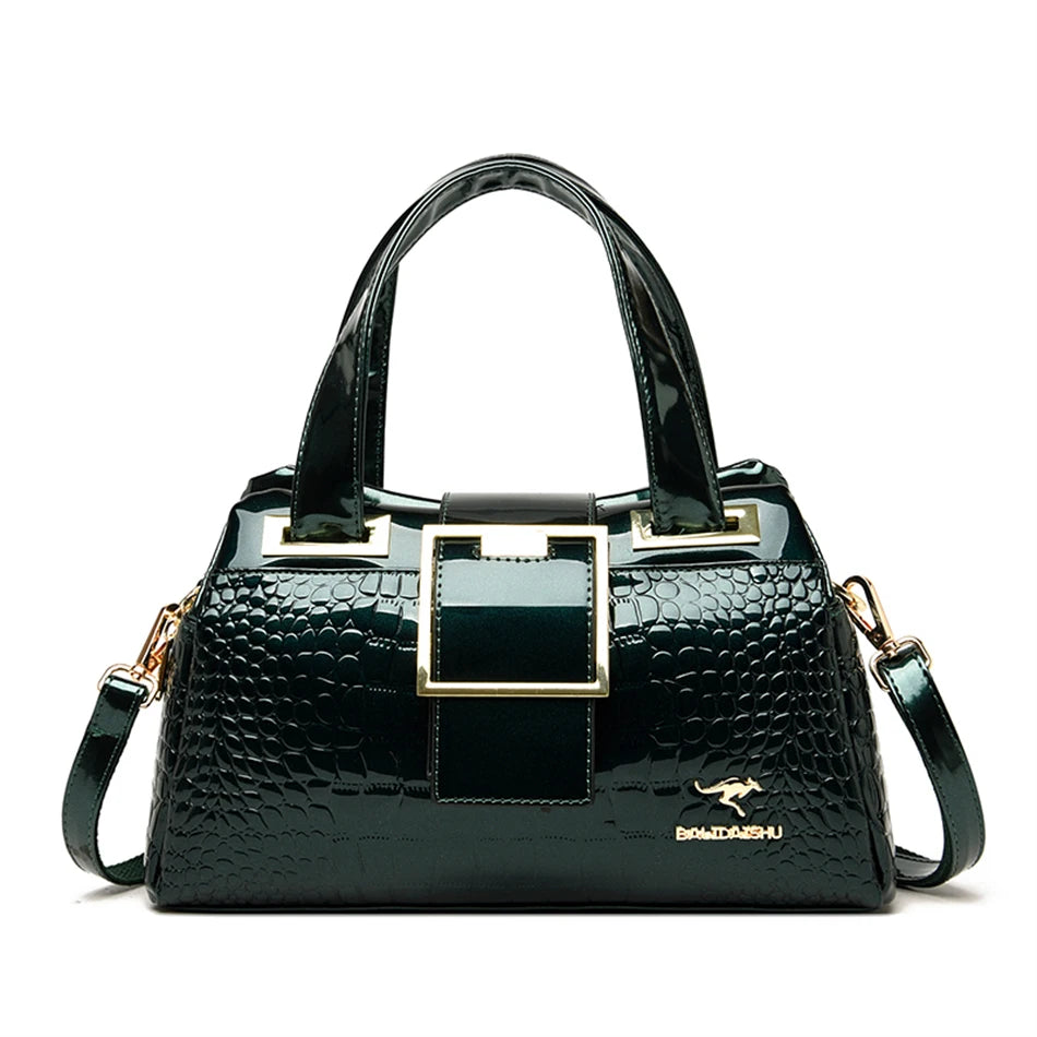 2-Layer Large Capacity Tote Bag – Luxury Designer Crocodile Pattern Handbag for Women MODIVA