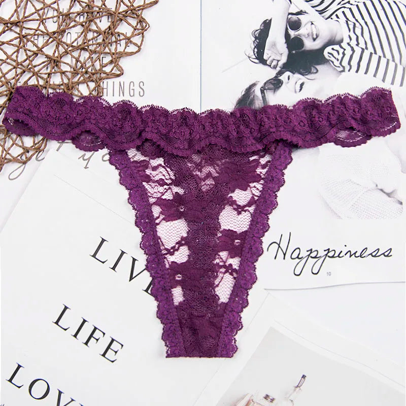 RUMILA Cotton & Lace Women’s Panties – Low Waist Soft Briefs & Thongs with Bow Detail