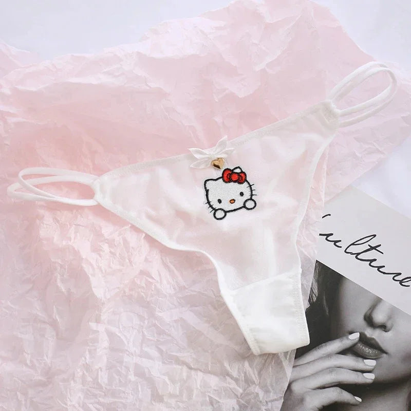 Anime Thong Y2K Hello Kitty Style – Kawaii Sanrio-Inspired Low Waist Sexy Panties for Women