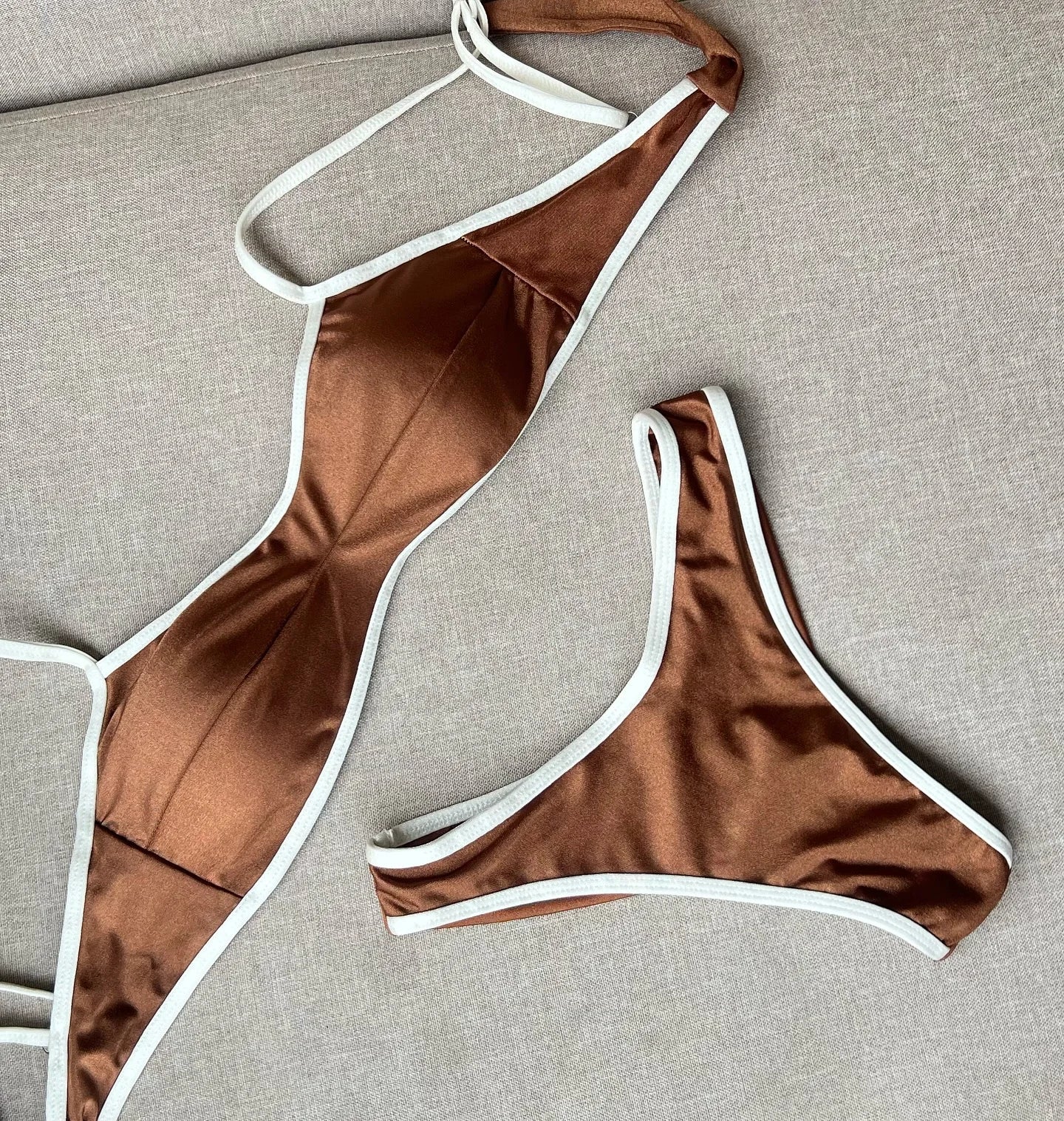 2025 Women's Bikini Set – Bandeau Thong Swimsuit | 2-Piece Swimwear by WAVECIHO