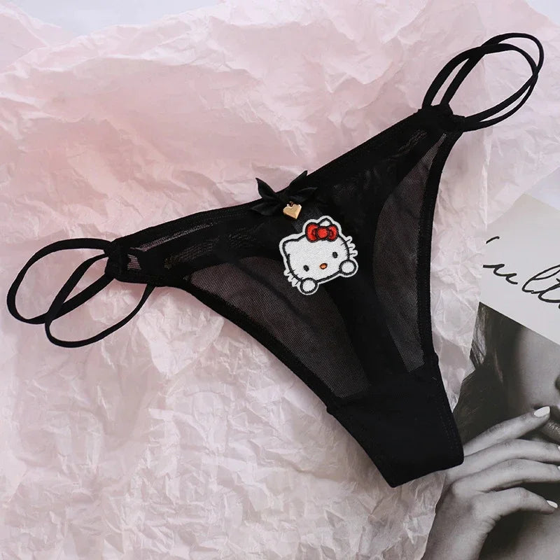 Anime Thong Y2K Hello Kitty Style – Kawaii Sanrio-Inspired Low Waist Sexy Panties for Women