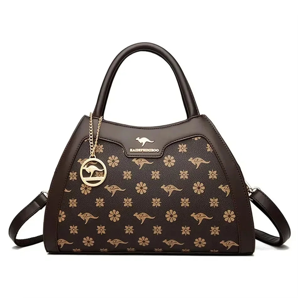 Luxury Print Leather Handbag – Large Capacity Women's Shoulder & Crossbody Bag