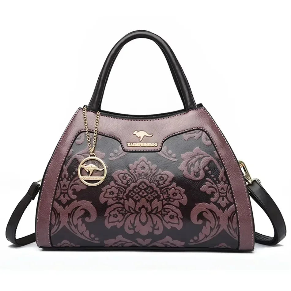 Luxury Print Leather Handbag – Large Capacity Women's Shoulder & Crossbody Bag