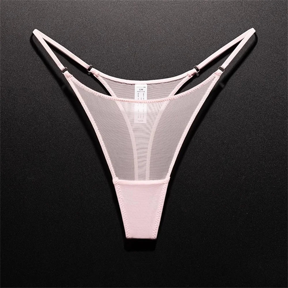 High Slit Women’s Seamless Mesh Thong – Ultra-thin Sexy Transparent Panties