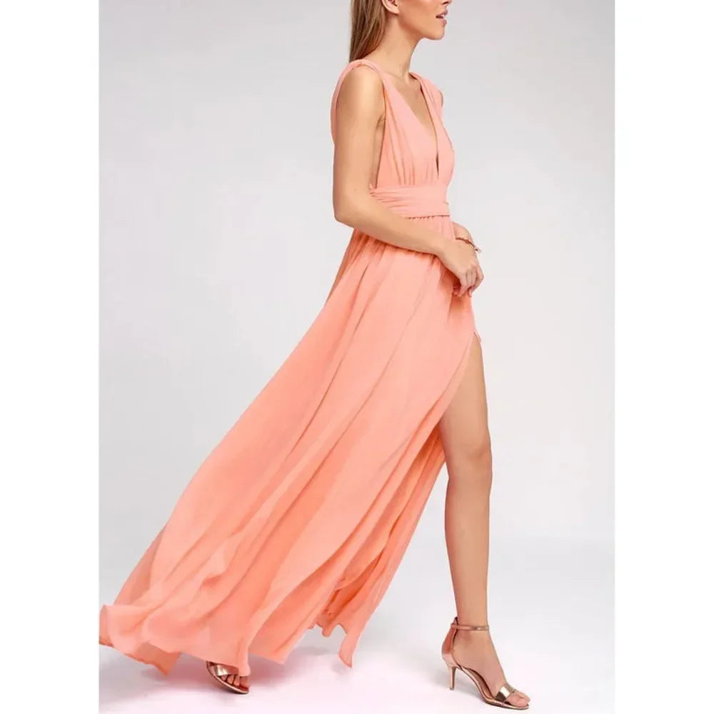 Multicolor Backless Mesh Maxi Dress – Sexy Bodycon Summer Evening Dress for Women