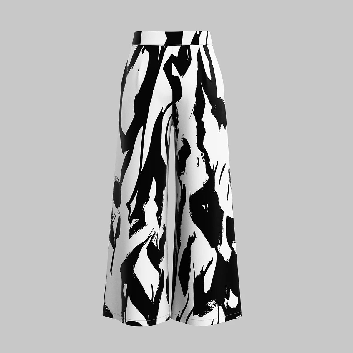 Mia Muse All-Season Graffiti Wide-Leg Pants – Natural Waist Streetwear for Women