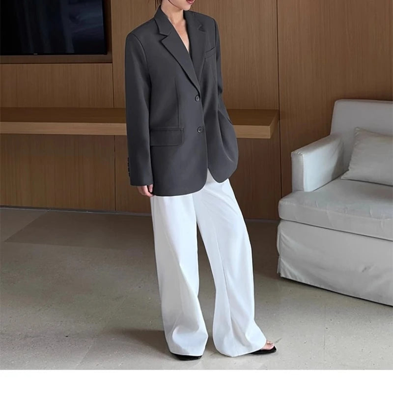 Multicolor High-Waisted Office Suit Pants for Women – Autumn 2025 Wide-Leg Trousers