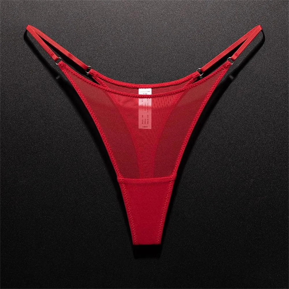 High Slit Women’s Seamless Mesh Thong – Ultra-thin Sexy Transparent Panties