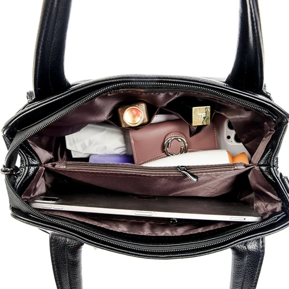 Luxury Designer Soft Leather Crossbody Tote Bag for Women – 2024 Elegant Handbag by VANDERWAH