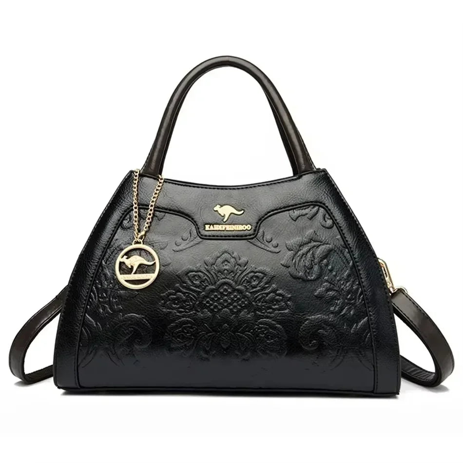 Luxury Print Leather Handbag – Large Capacity Women's Shoulder & Crossbody Bag