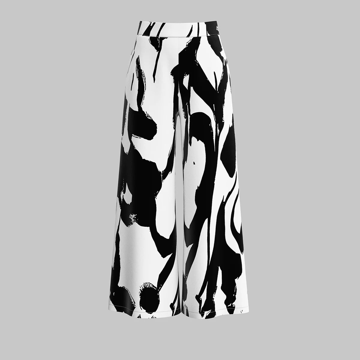 Mia Muse All-Season Graffiti Wide-Leg Pants – Natural Waist Streetwear for Women
