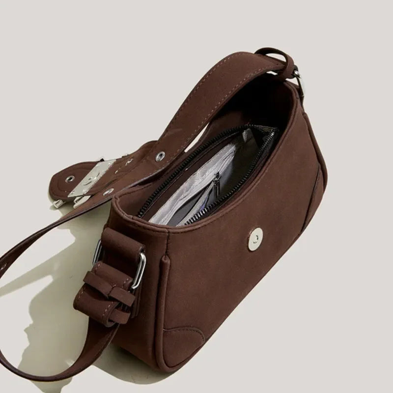 Casual Luxury Handbag for Women – PU Nubuck Soft Designer Shoulder Bag 2025