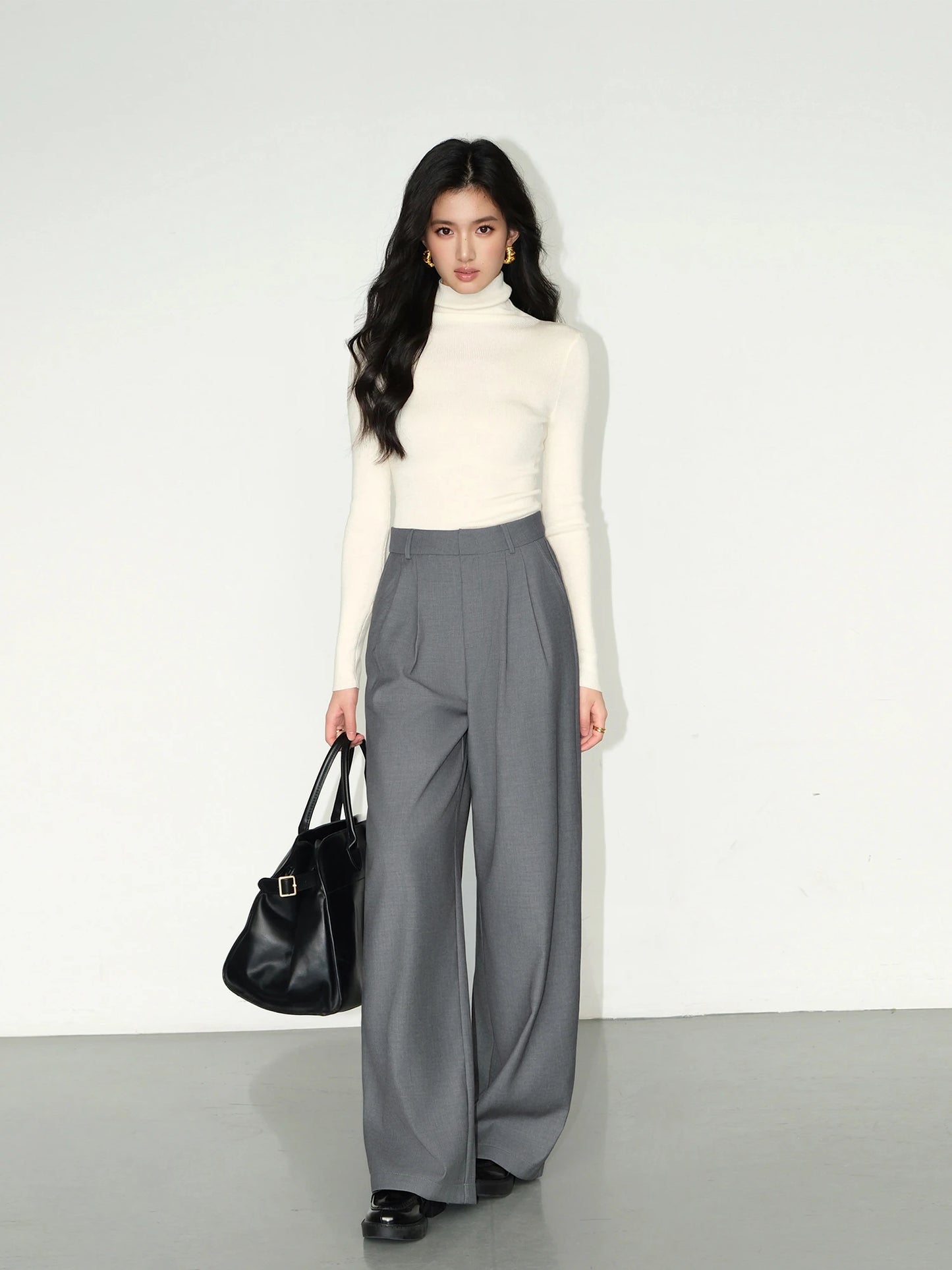 Multicolor High-Waisted Office Suit Pants for Women – Autumn 2025 Wide-Leg Trousers