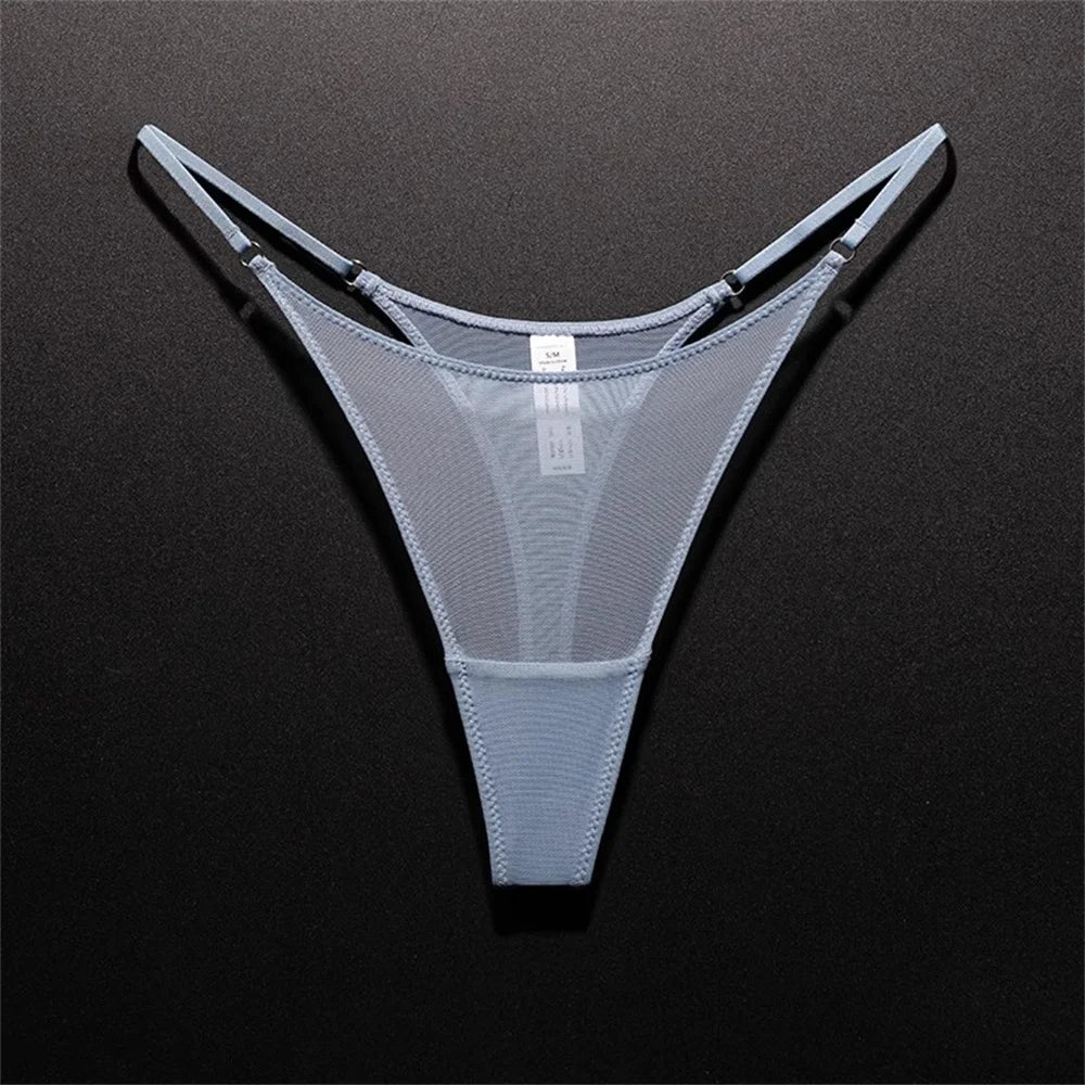 High Slit Women’s Seamless Mesh Thong – Ultra-thin Sexy Transparent Panties
