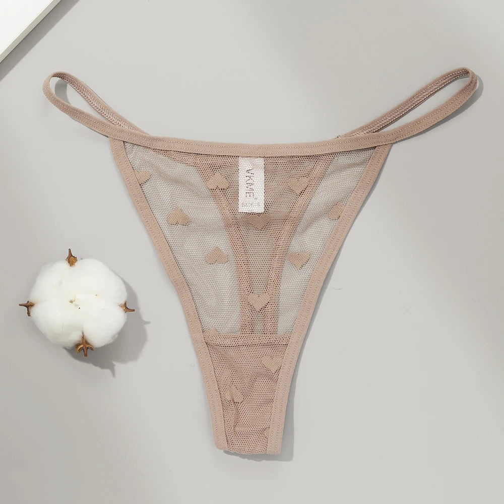 3PCS Lace Sheer Thong Panties - Sexy Low Waist Seamless Lingerie Set