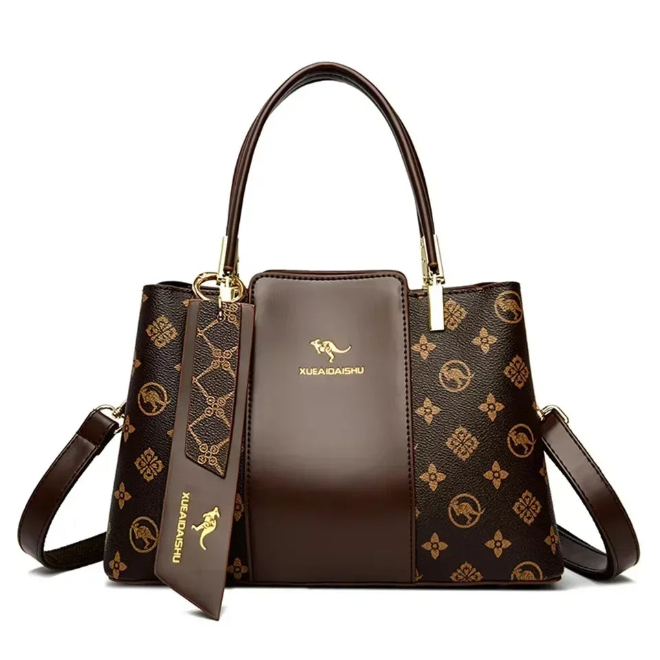 Luxury Print Leather Handbag – Large Capacity Women's Shoulder & Crossbody Bag