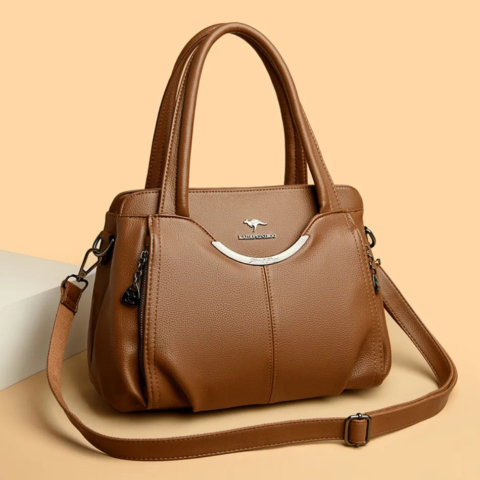 Luxury Designer Soft Leather Crossbody Tote Bag for Women – 2024 Elegant Handbag by VANDERWAH
