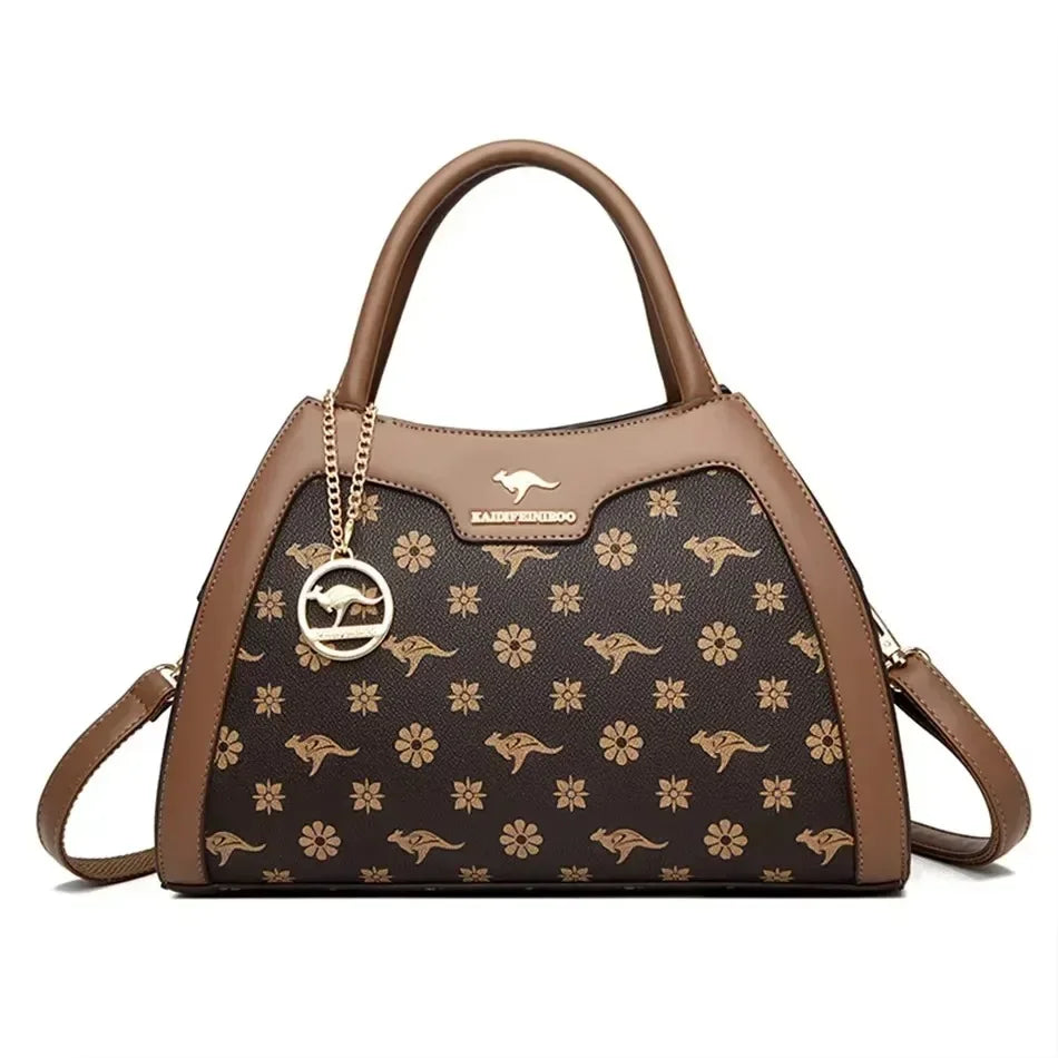 Luxury Print Leather Handbag – Large Capacity Women's Shoulder & Crossbody Bag