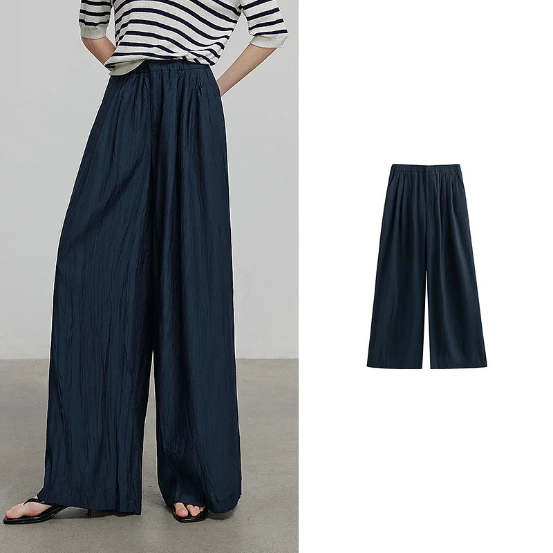 TOYOUTH Women’s Casual Summer Pants – Loose Fit Full-Length Trousers with Elastic Waistband