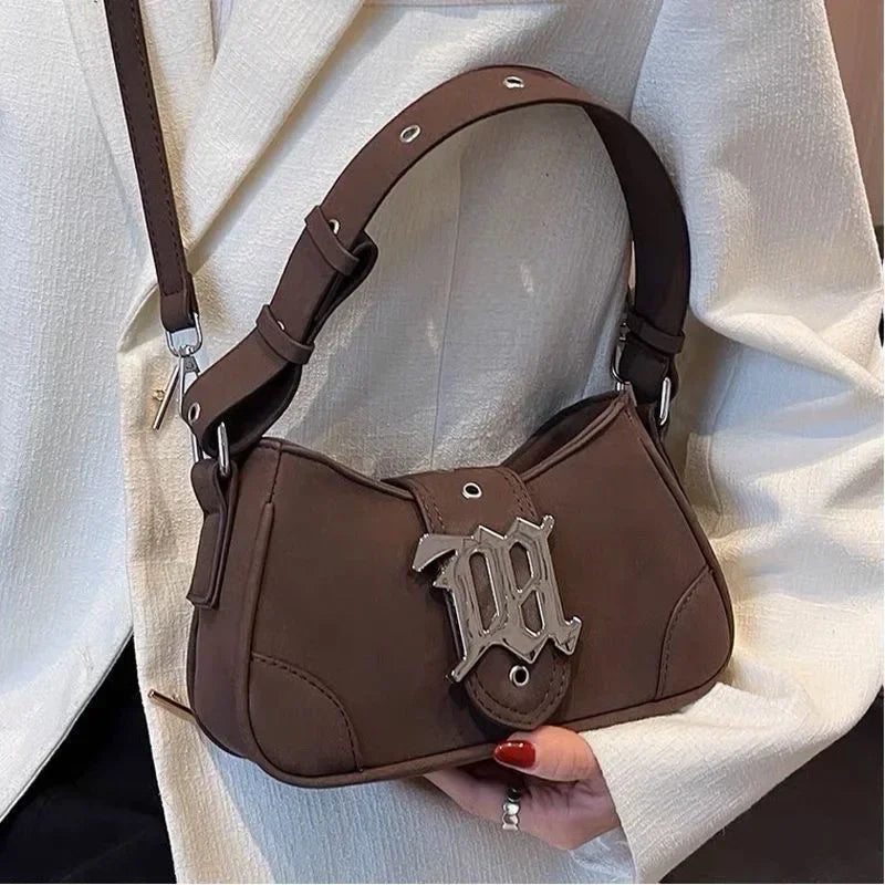 Casual Luxury Handbag for Women – PU Nubuck Soft Designer Shoulder Bag 2025