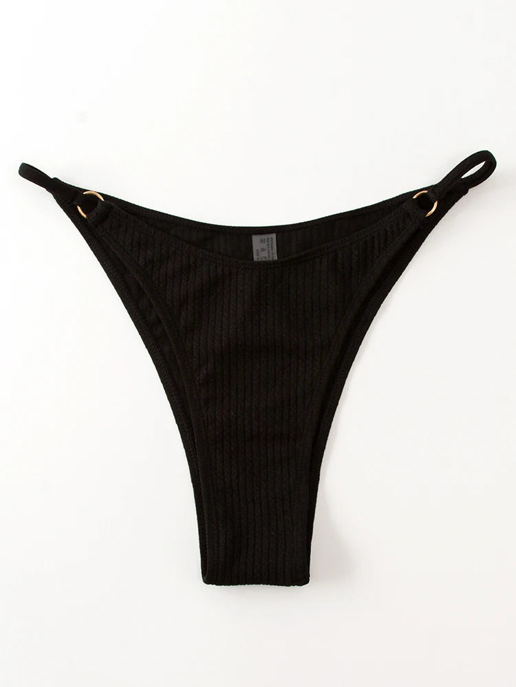 Simple Style Padded Bra Thong Swimsuit – 2025 Summer Collection