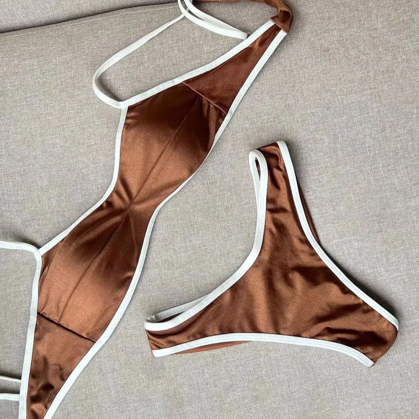 2025 Women's Bikini Set – Bandeau Thong Swimsuit | 2-Piece Swimwear by WAVECIHO