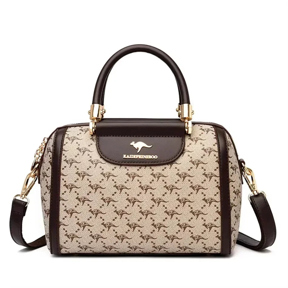 Luxury Print Leather Handbag – Large Capacity Women's Shoulder & Crossbody Bag