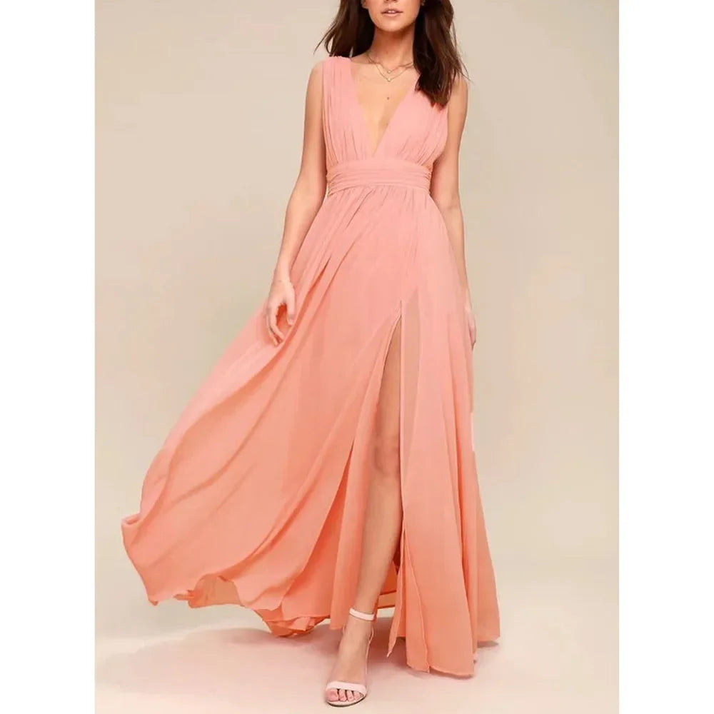 Multicolor Backless Mesh Maxi Dress – Sexy Bodycon Summer Evening Dress for Women