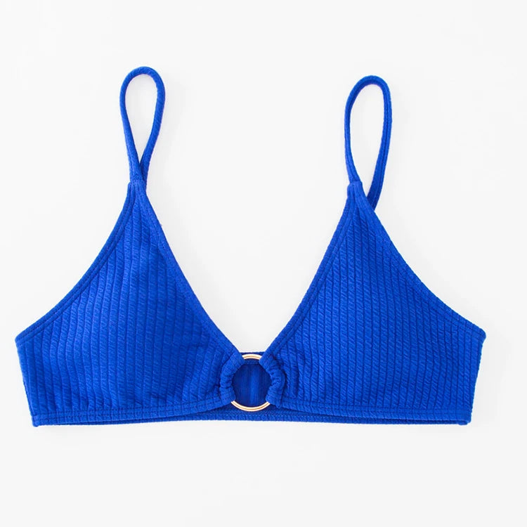 Simple Style Padded Bra Thong Swimsuit – 2025 Summer Collection