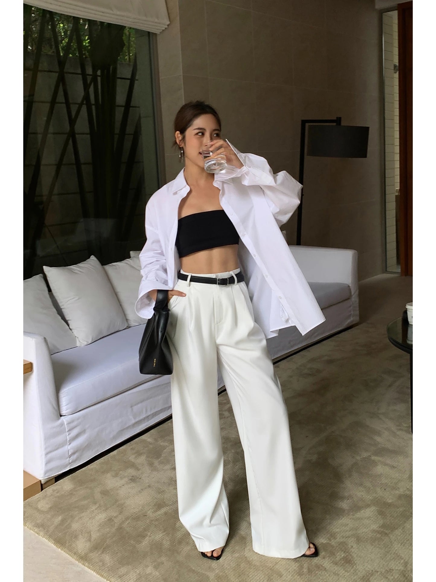 Multicolor High-Waisted Office Suit Pants for Women – Autumn 2025 Wide-Leg Trousers