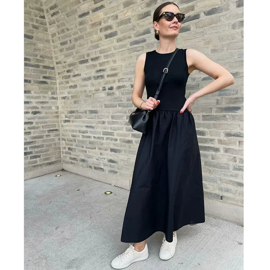 Sleeveless Summer Midi Dress – Slim Fit, Chic Minimalist Style | MODIVA