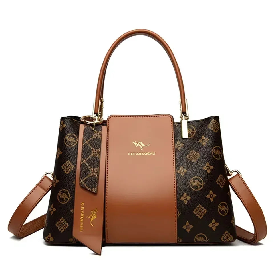 Luxury Print Leather Handbag – Large Capacity Women's Shoulder & Crossbody Bag