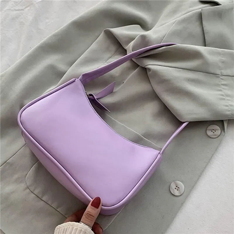 2022 Casual One Size Women's Shoulder Bag – Soft TPU Leather, Solid Color, Armpit Style