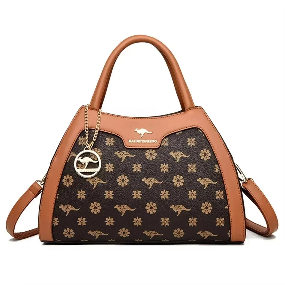 Luxury Print Leather Handbag – Large Capacity Women's Shoulder & Crossbody Bag