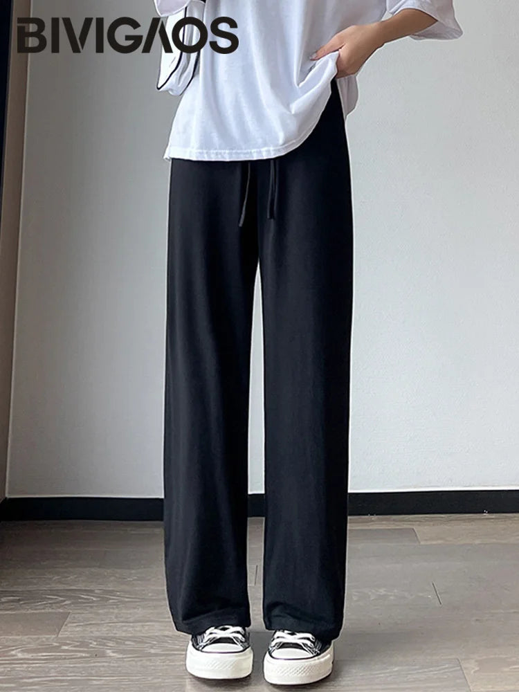 BIVIGAOS Women’s Modal Wide Leg Pants – Lightweight, Elastic Waist, Summer Casual Trousers