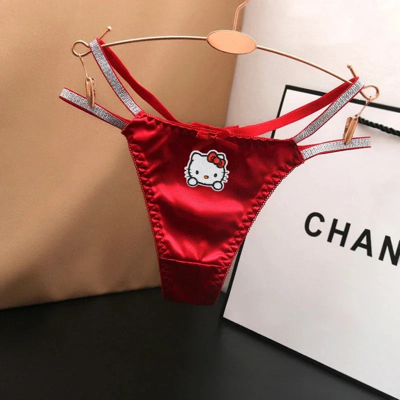 Anime Thong Y2K Hello Kitty Style – Kawaii Sanrio-Inspired Low Waist Sexy Panties for Women