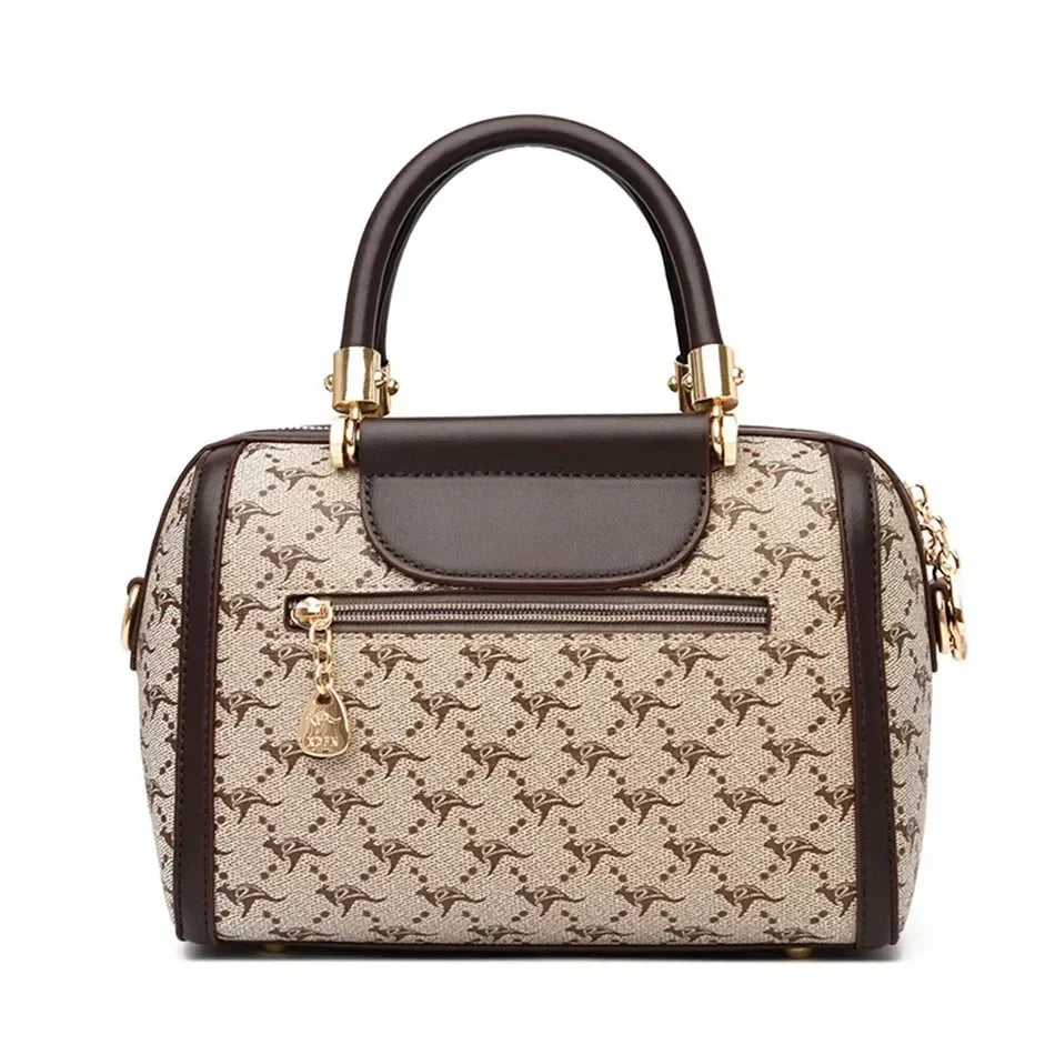 Luxury Print Leather Handbag – Large Capacity Women's Shoulder & Crossbody Bag