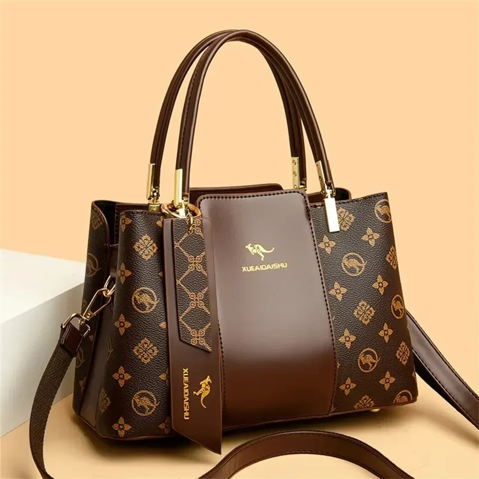 Luxury Print Leather Handbag – Large Capacity Women's Shoulder & Crossbody Bag
