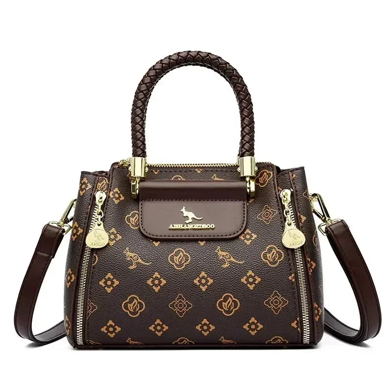 Luxury Print Leather Handbag – Large Capacity Women's Shoulder & Crossbody Bag