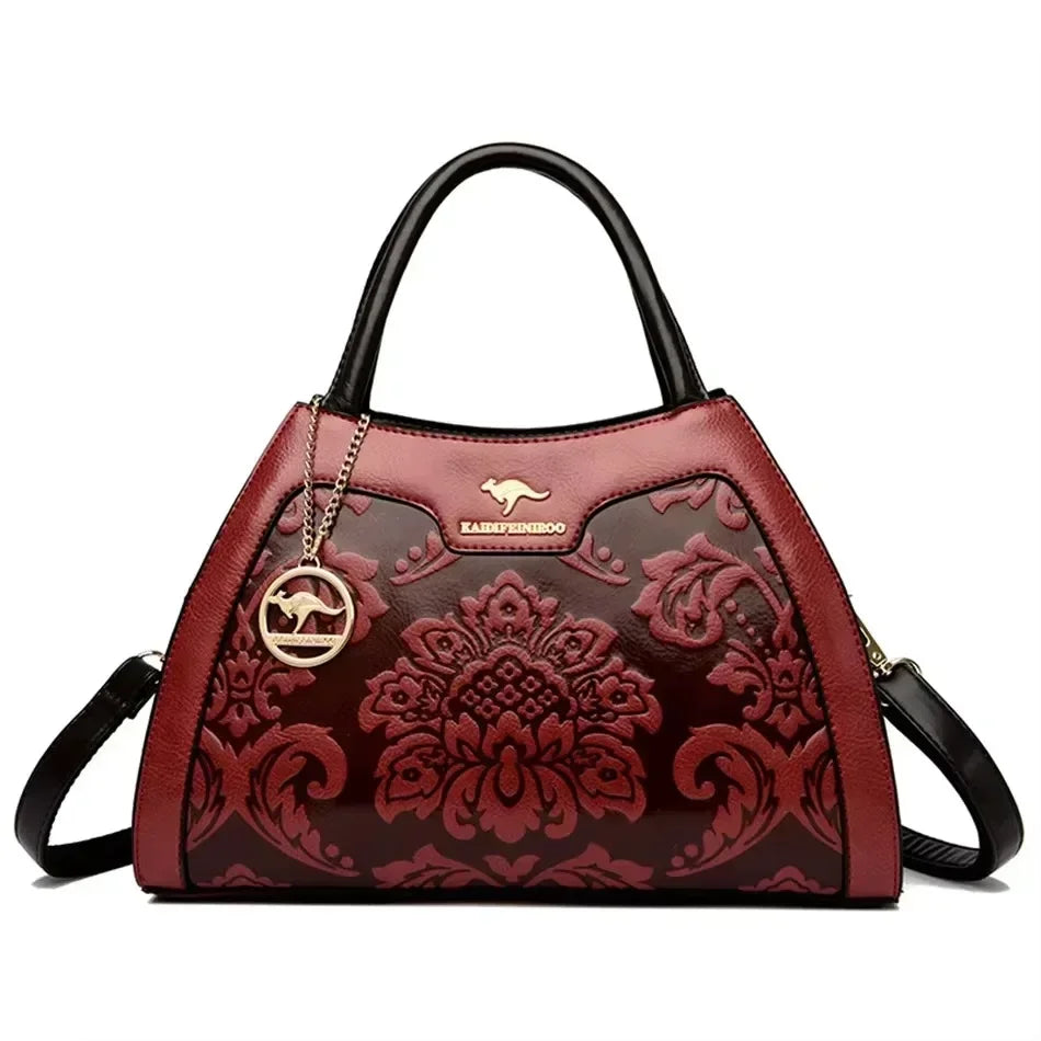 Luxury Print Leather Handbag – Large Capacity Women's Shoulder & Crossbody Bag