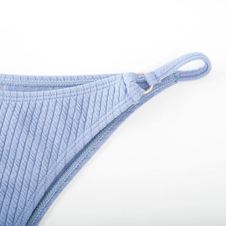 Simple Style Padded Bra Thong Swimsuit – 2025 Summer Collection