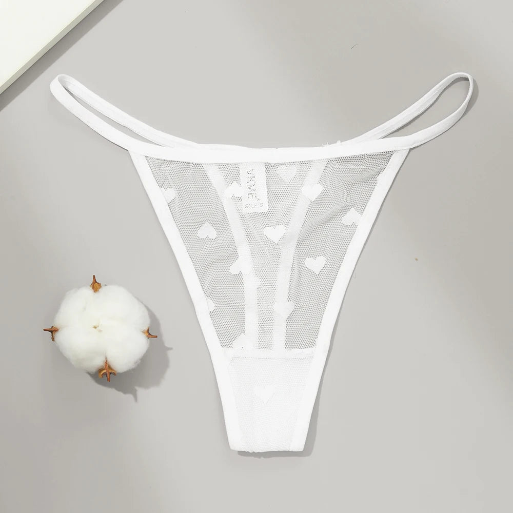 3PCS Lace Sheer Thong Panties - Sexy Low Waist Seamless Lingerie Set