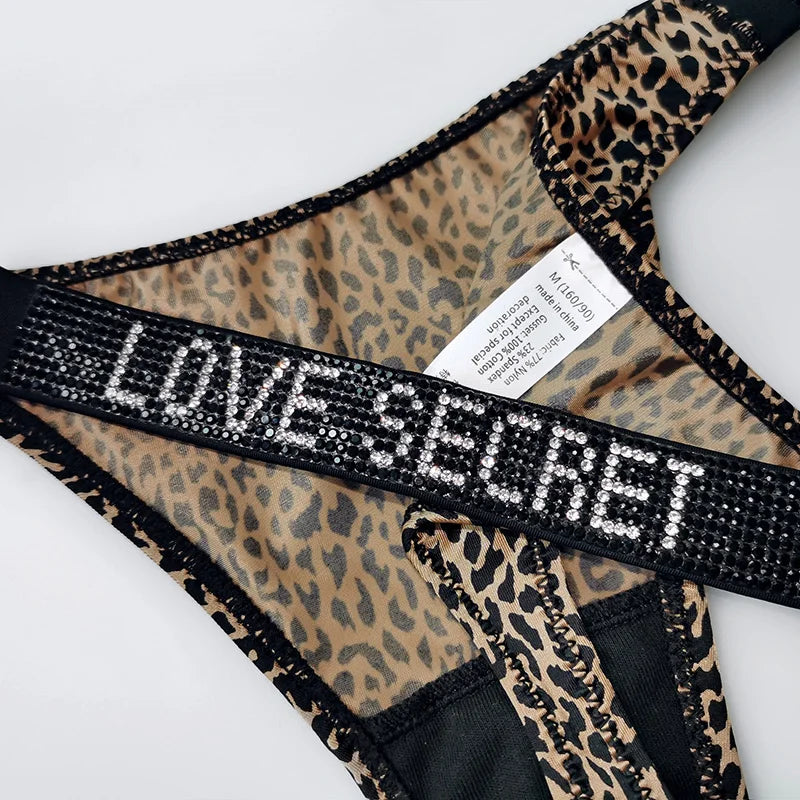 ZQTWT 5-Pack Rhinestone Letter Thongs – Sexy Low Waist G-String Panties for Women