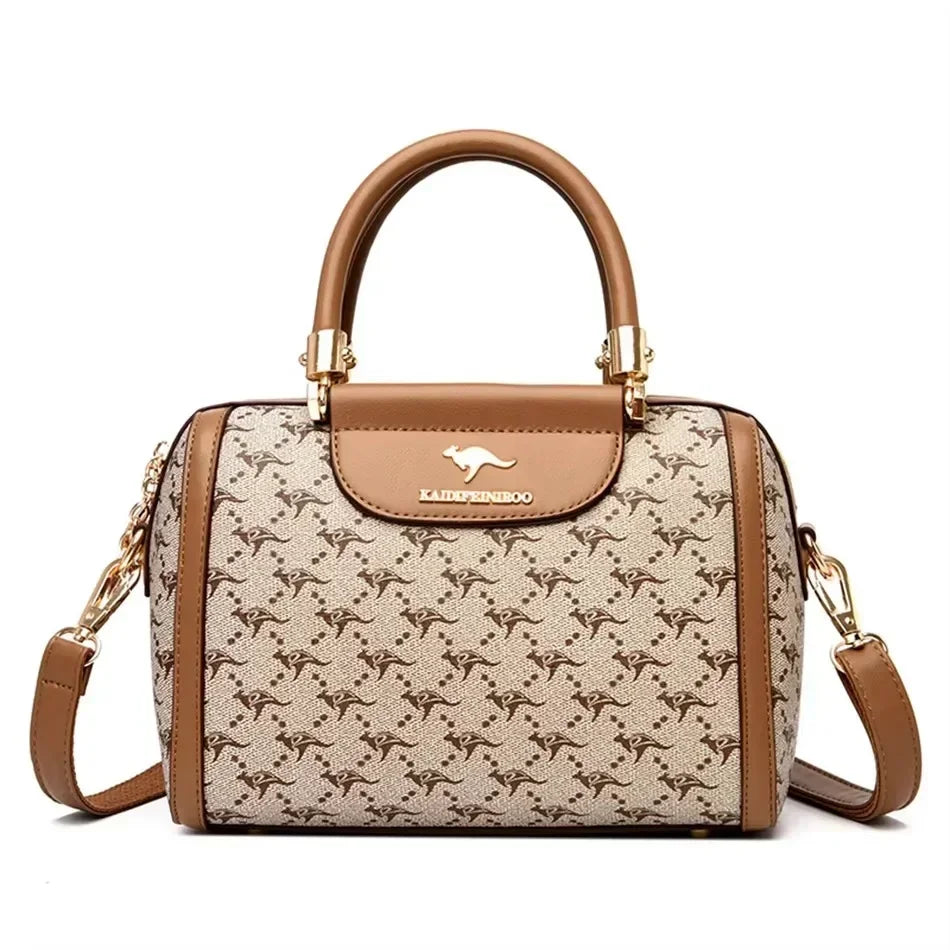 Luxury Print Leather Handbag – Large Capacity Women's Shoulder & Crossbody Bag