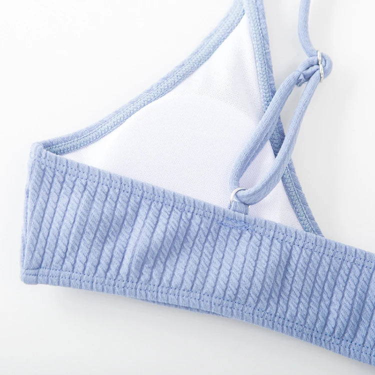 Simple Style Padded Bra Thong Swimsuit – 2025 Summer Collection